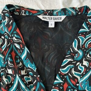 Walter Baker V-neck open arm blouse with metallic
